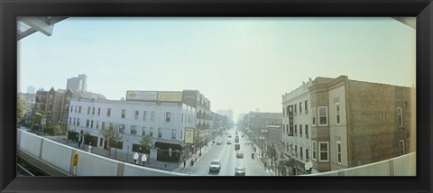 Framed City viewed from a railroad platform, Lakeview, Chicago, Cook County, Illinois, USA Print
