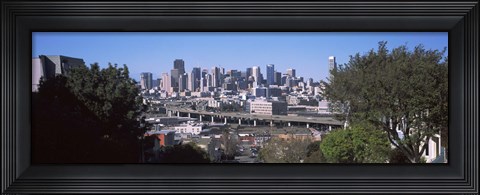 Framed Skyline with Highway Overpass, San Francisco Print