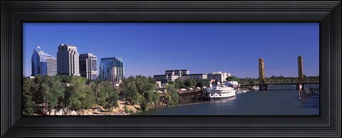Framed Downtown and Tower Bridge, Sacramento, CA, USA Print
