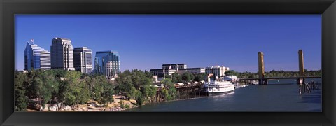 Framed Downtown and Tower Bridge, Sacramento, CA, USA Print