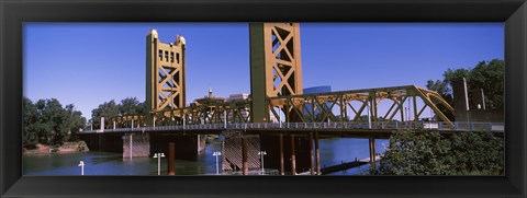 Framed Tower Bridge, Sacramento, CA , USA Print