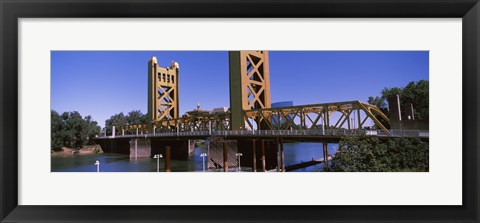 Framed Tower Bridge, Sacramento, CA , USA Print