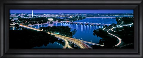 Framed Aerial view of Washington DC and river Print
