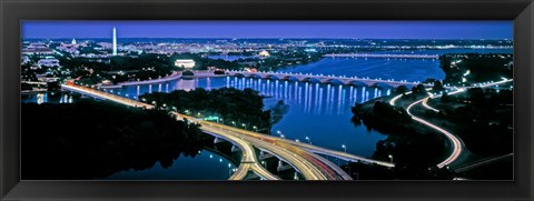 Framed Aerial view of Washington DC and river Print