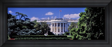 Framed Facade of the government building, White House, Washington DC, USA Print