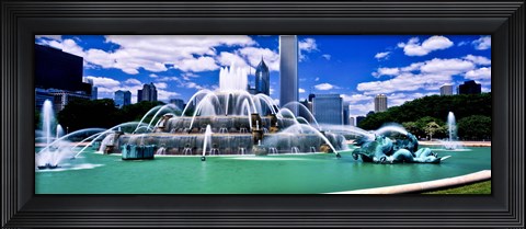 Framed Buckingham Fountain in Grant Park, Chicago, Cook County, Illinois, USA Print