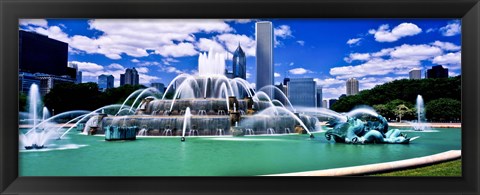 Framed Buckingham Fountain in Grant Park, Chicago, Cook County, Illinois, USA Print