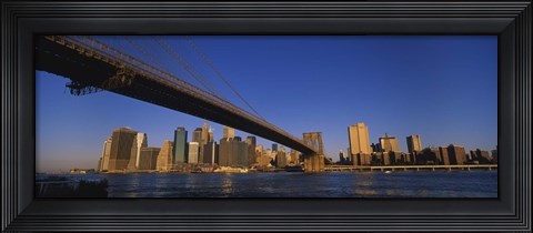 Framed Brooklyn Bridge, East River, Manhattan, New York City, New York State Print