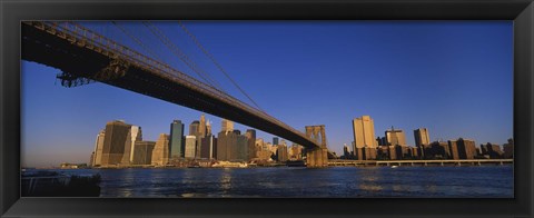 Framed Brooklyn Bridge, East River, Manhattan, New York City, New York State Print