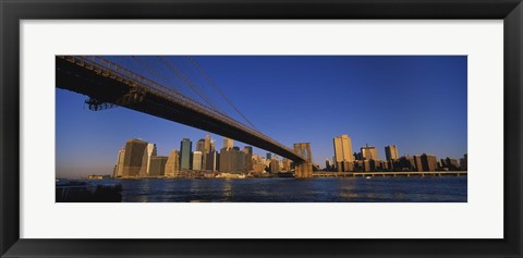 Framed Brooklyn Bridge, East River, Manhattan, New York City, New York State Print