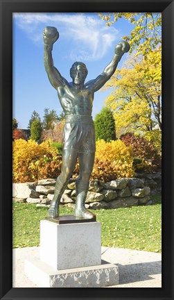 Framed Statue of Rocky Balboa, Philadelphia Museum of Art, Benjamin Franklin Parkway, Fairmount Park, Philadelphia, Pennsylvania, USA Print