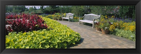 Framed Botanical garden, Circle Garden, Chicago Botanic Garden, Glencoe, Cook County Forest Preserves, Cook County, Illinois, USA Print