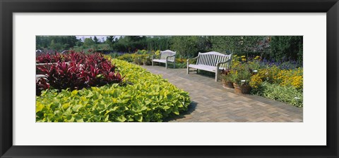 Framed Botanical garden, Circle Garden, Chicago Botanic Garden, Glencoe, Cook County Forest Preserves, Cook County, Illinois, USA Print