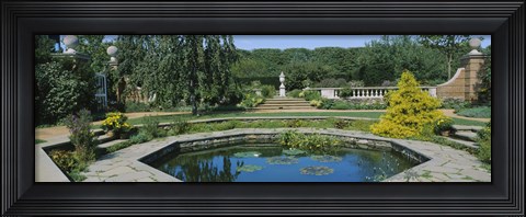 Framed Garden pond, English Walled Garden, Chicago Botanic Garden, Glencoe, Cook County Forest Preserves, Cook County, Illinois, USA Print