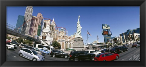 Framed New York New York Hotel, MGM Casino, Excalibur Hotel and Casino, The Strip, Las Vegas, Clark County, Nevada, USA Print