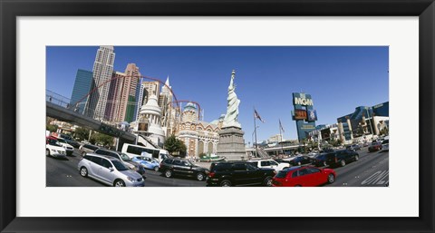 Framed New York New York Hotel, MGM Casino, Excalibur Hotel and Casino, The Strip, Las Vegas, Clark County, Nevada, USA Print