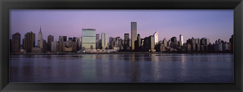 Framed Buildings viewed from Queens, United Nations Secretariat Building, Midtown Manhattan, New York City, New York State, USA Print