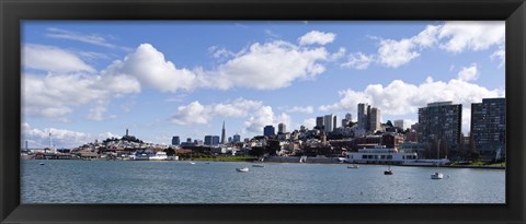 Framed Skyscrapers, Transamerica Pyramid, Ghirardelli Building, Coit Tower, Marina Park, San Francisco, California Print
