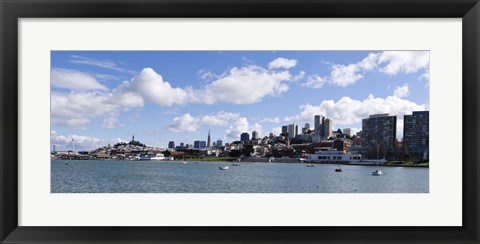 Framed Skyscrapers, Transamerica Pyramid, Ghirardelli Building, Coit Tower, Marina Park, San Francisco, California Print