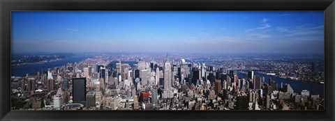 Framed Aerial View, New York City, NYC, New York State, USA Print