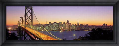 Framed San Francisco Bay Bridge At Dusk, California Print