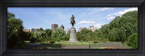Framed Statue in a garden, Boston Public Gardens, Boston, Massachusetts, USA Print