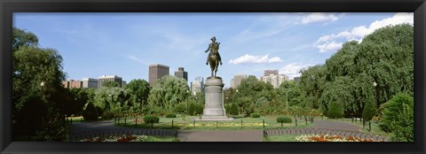 Framed Statue in a garden, Boston Public Gardens, Boston, Massachusetts, USA Print