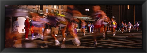 Framed Blurred Motion Of Marathon Runners, Houston, Texas, USA Print