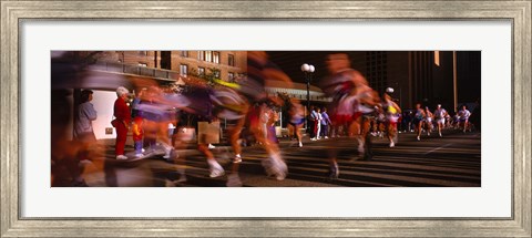 Framed Blurred Motion Of Marathon Runners, Houston, Texas, USA Print
