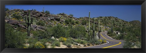 Framed Road Through The Desert, Phoenix, Arizona, USA Print