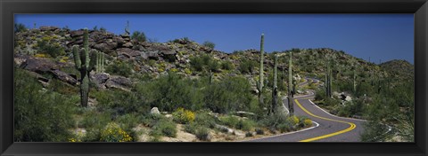 Framed Road Through The Desert, Phoenix, Arizona, USA Print