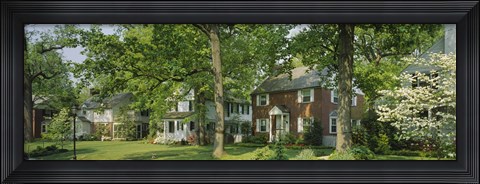 Framed Facade Of Houses, Broadmoor Ave, Baltimore City, Maryland, USA Print