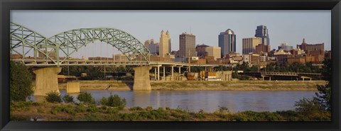 Framed Bridge over a river, Kansas city, Missouri, USA Print