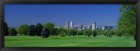 Framed Skyline In Daylight, Denver, Colorado, USA Print