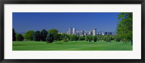 Framed Skyline In Daylight, Denver, Colorado, USA Print