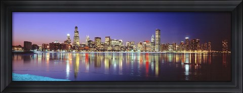 Framed USA, Illinois, Chicago, night Print