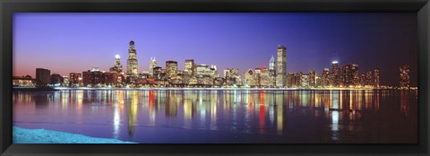 Framed USA, Illinois, Chicago, night Print