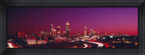 Framed USA, Georgia, Atlanta, night Print