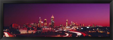 Framed USA, Georgia, Atlanta, night Print