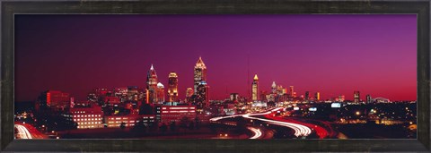 Framed USA, Georgia, Atlanta, night Print