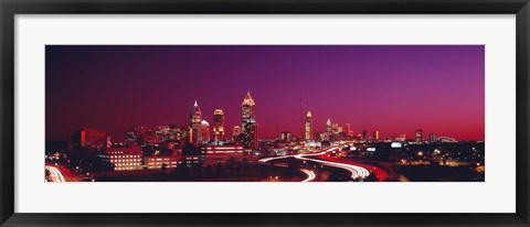 Framed USA, Georgia, Atlanta, night Print