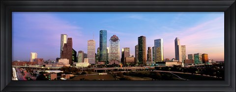 Framed USA, Texas, Houston, twilight Print