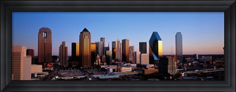 Framed USA, Texas, Dallas, sunrise Print