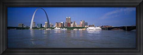 Framed Gateway Arch and city skyline viewed from the Mississippi River, St. Louis, Missouri, USA Print