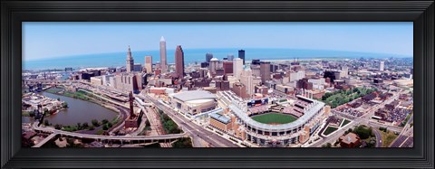 Framed Aerial View Of Jacobs Field, Cleveland, Ohio, USA Print