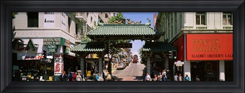 Framed USA, California, San Francisco, Chinatown, Tourists in the market Print