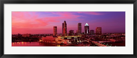 Framed USA, Florida, Tampa , night Print