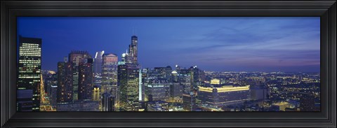 Framed USA, Illinois, Chicago, twilight Print