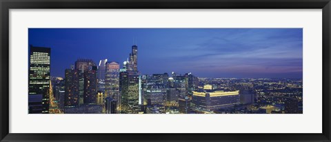 Framed USA, Illinois, Chicago, twilight Print