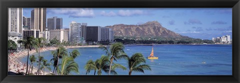 Framed Waikiki Beach, Honolulu, Hawaii, USA Print